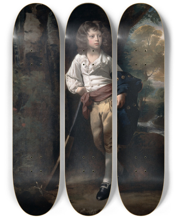 Triptych art skateboard deck of John Singleton Copley Richard Heber by John Singleton Copley (1738-1815)