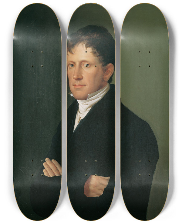 Triptych art skateboard deck of Leopold Kupelwieser Josef Mayer Freiherr Von Und Zu Gravenegg by Leopold Kupelwieser (1776-1862)