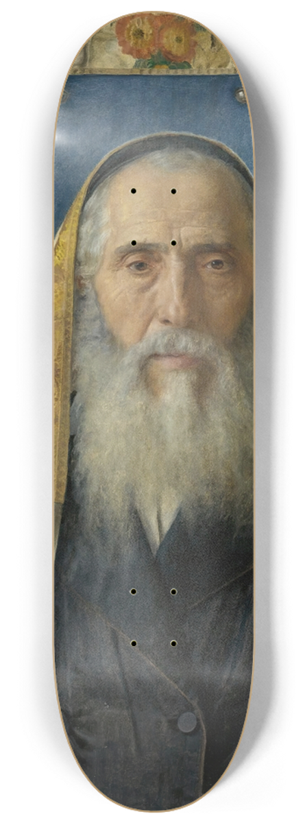 Isidor Kaufmann - Portrait Of A Rabbi WithPrayer Shawl 8.25 inch art skate deck