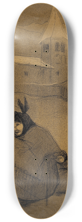 Isidre Nonell - Landscape with Snow 8.25 inch art skate deck