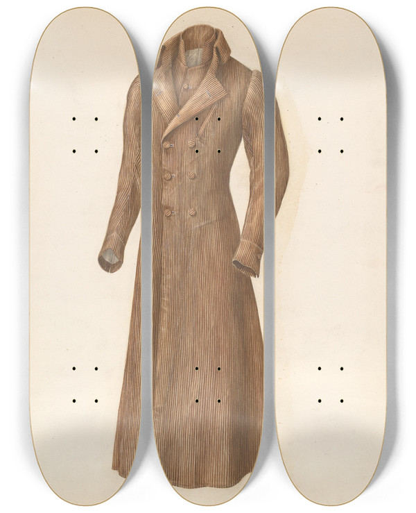 Triptych art skateboard deck of Henry De Wolfe Mans Dressing Gown by Henry De Wolfe