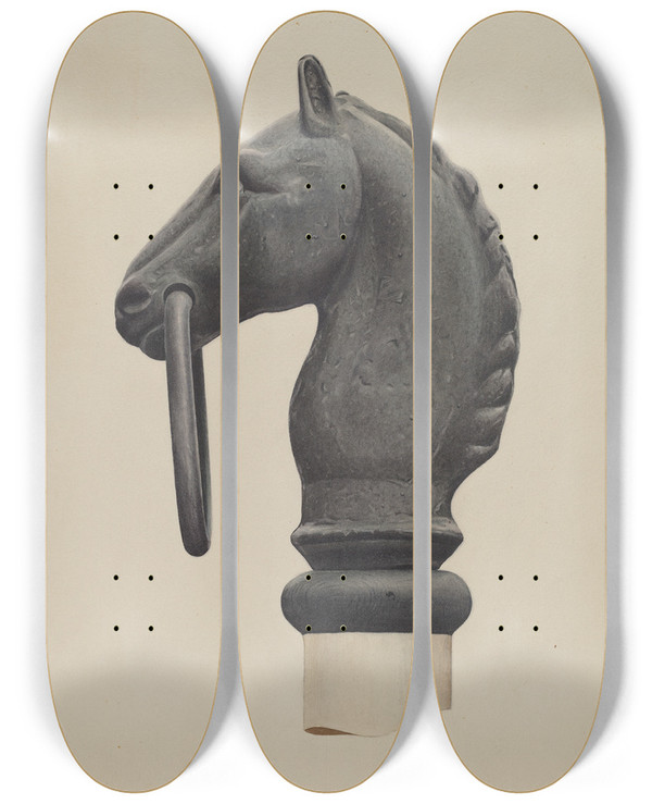 Triptych art skateboard deck of Albert Ryder Hitching Post by Albert Ryder