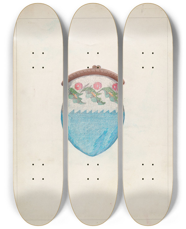 Triptych art skateboard deck of Mabel Ritter Purse_3 by Mabel Ritter