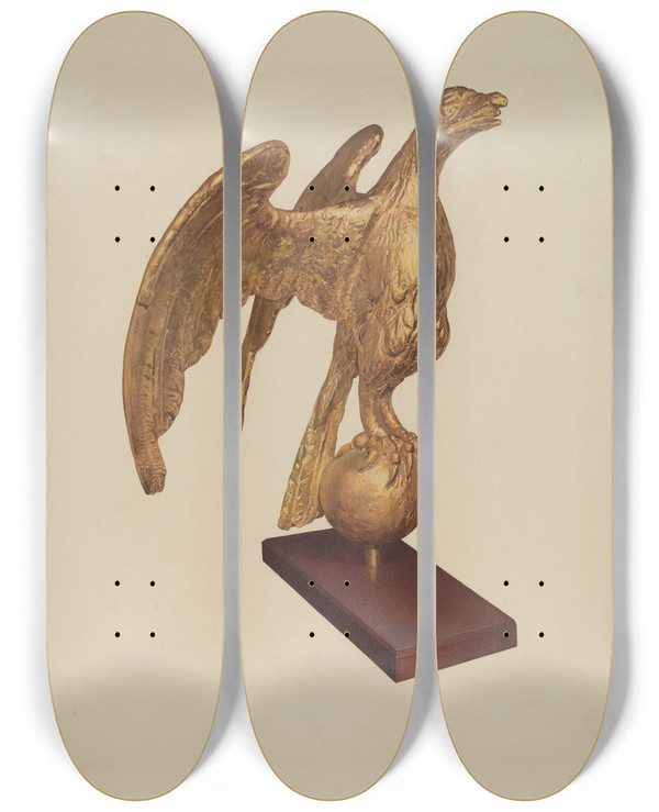 Triptych art skateboard deck of Jane Iverson Eagle_2 by Jane Iverson