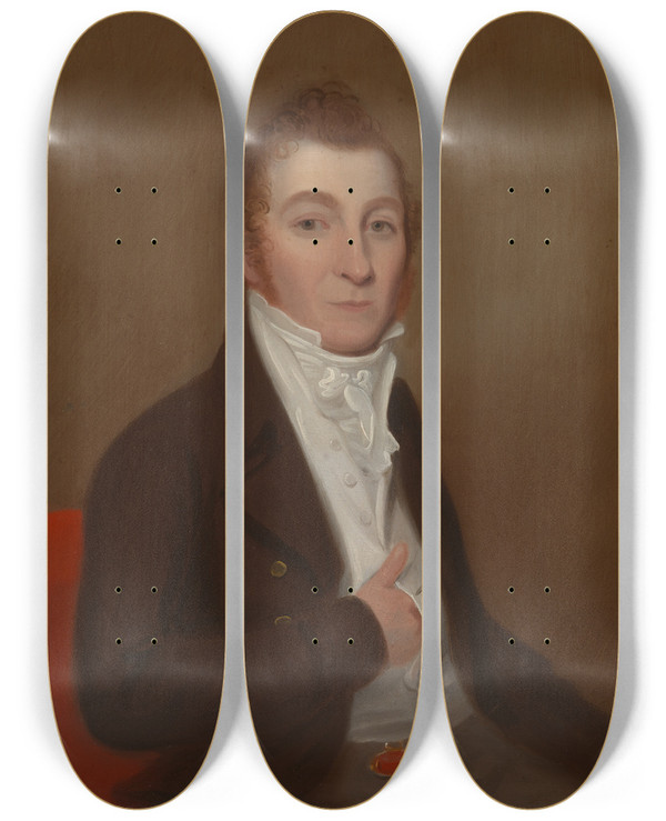 Triptych art skateboard deck of James Alexander Simpson Thomas Davis by James Alexander Simpson (1805-1880)
