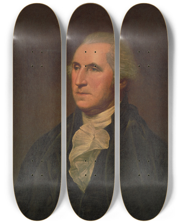 Triptych art skateboard deck of Charles Willson Peale George Washington_2 by Charles Willson Peale (1741-1827)