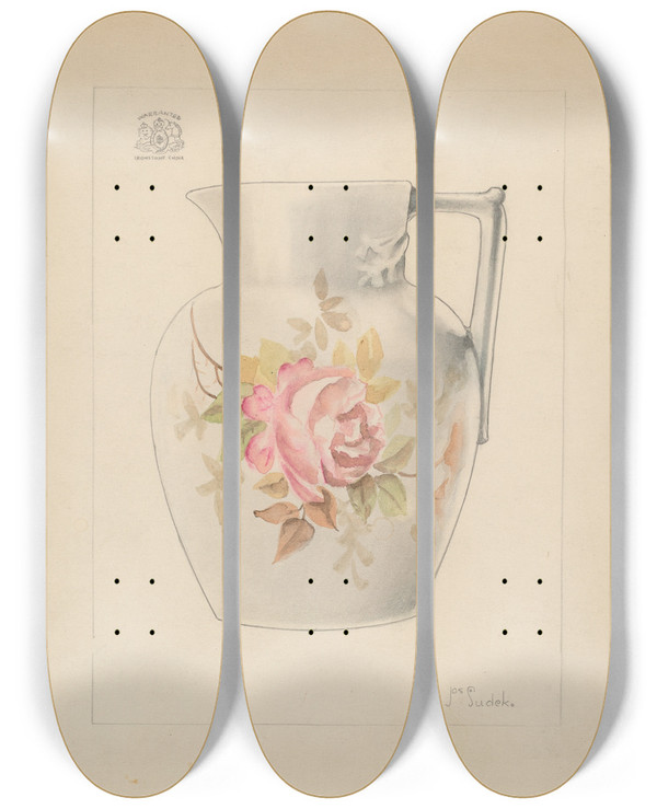 Triptych art skateboard deck of Joseph Sudek Pitcher_3 by Joseph Sudek