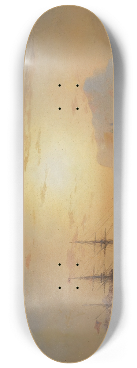 Ivan Konstantinovich Aivazovsky - Shipping Off Ischia 8.25 inch art skate deck