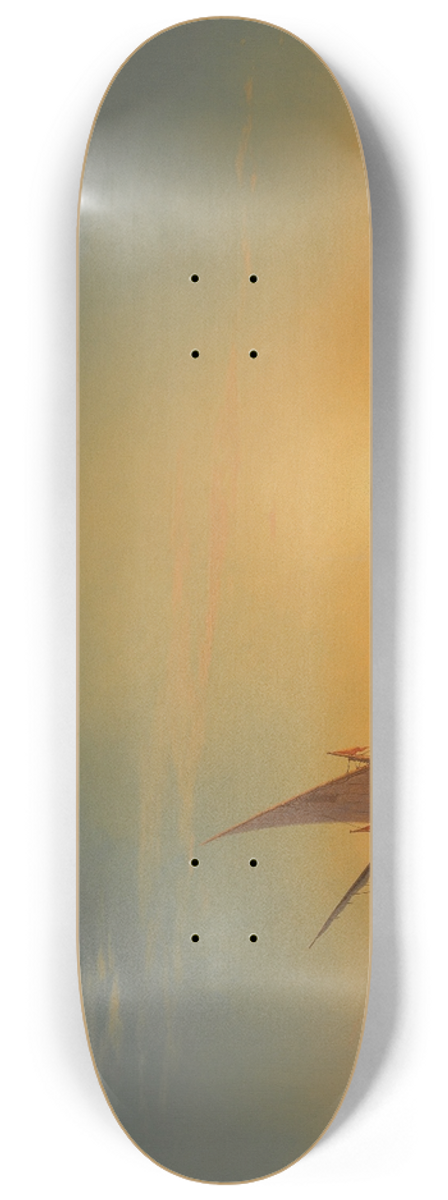 Ivan Konstantinovich Aivazovsky - Sunset Over Ischia 8.25 inch art skate deck