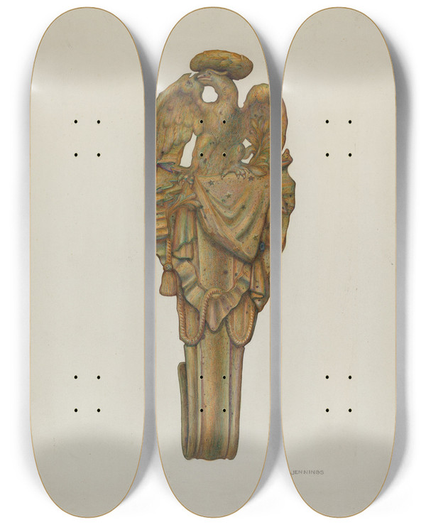 Triptych art skateboard deck of Harry Jennings Tieback_10 by Harry Jennings