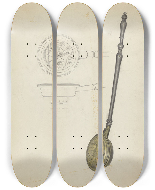 Triptych art skateboard deck of Jack Staloff Warmer by Jack Staloff