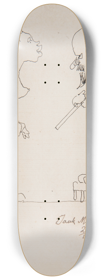 Jacek Malczewski - A caricature of Jacek Malczewski with a fauna 8.25 inch art skate deck