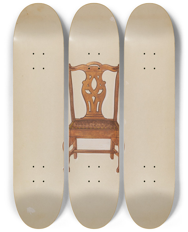 Triptych art skateboard deck of American 20Th Century None Given by American 20Th Century