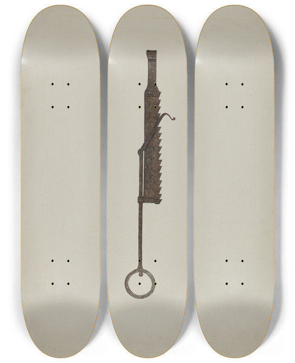Triptych art skateboard deck of Mary Hansen Trammel by Mary Hansen