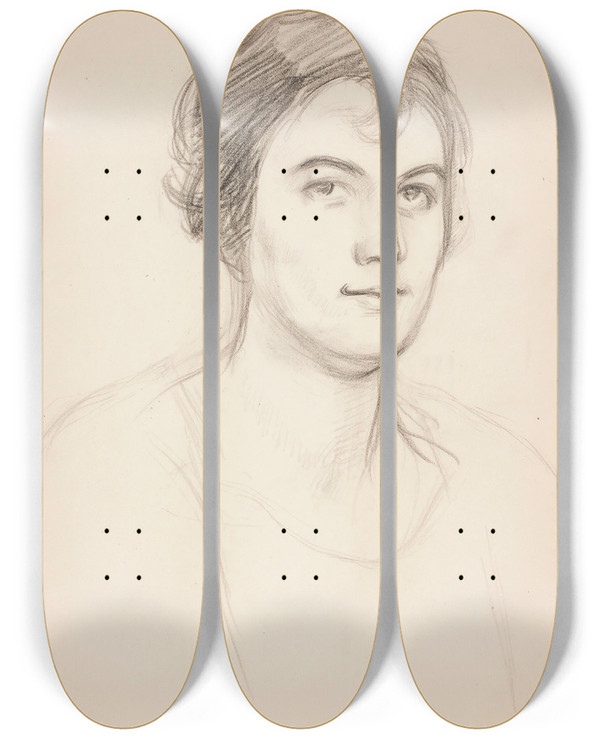 Triptych art skateboard deck of Eero Jrnefelt Untitled_8 by Eero Jarnefelt (1863-1937)
