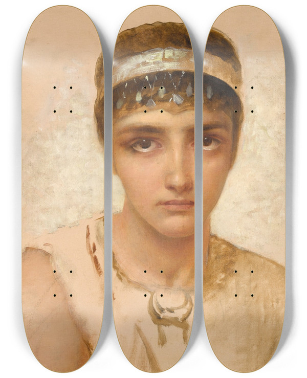 Triptych art skateboard deck of Edwin Long Queen Esther_2 by Edwin Long (1829-1891)