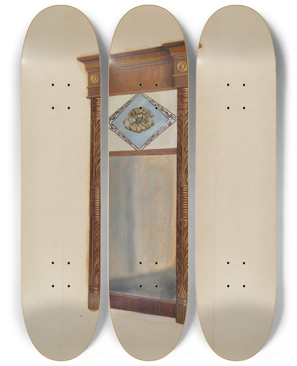 Triptych art skateboard deck of Alvin M Gully Empire Mirror by Alvin M Gully