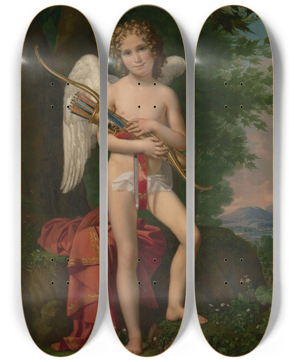 Triptych art skateboard deck of Joseph Paelinck Eros by Joseph Paelinck (1781-1839)
