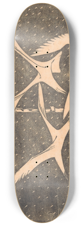 Jac Jongert - Drie vogels vliegend in de regen 8.25 inch art skate deck
