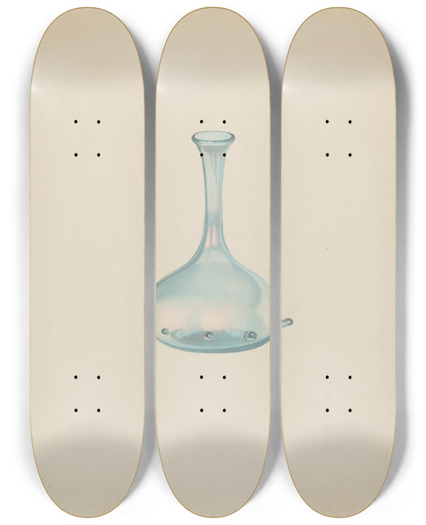 Triptych art skateboard deck of Isidore Steinberg Vase_4 by Isidore Steinberg (20-)