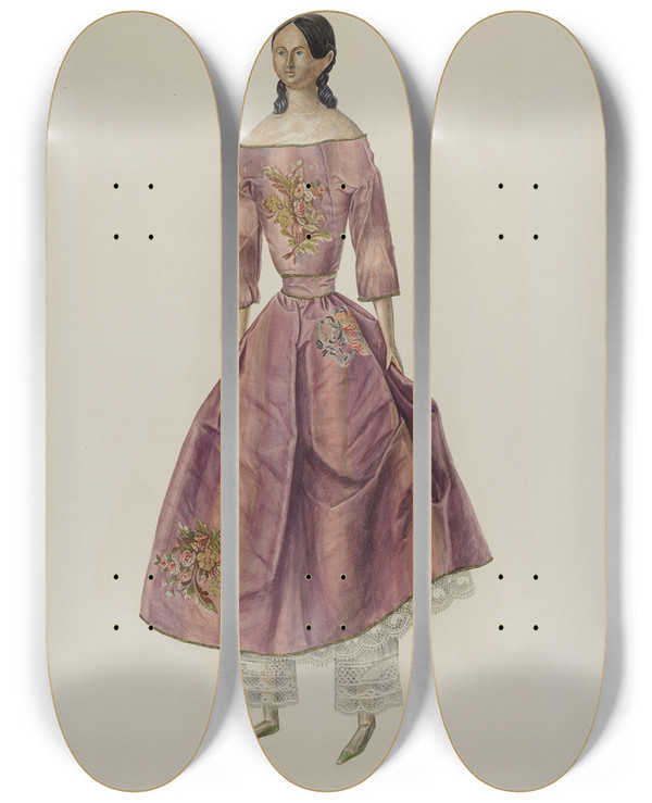 Triptych art skateboard deck of Stanley Mazur Doll_1 by Stanley Mazur