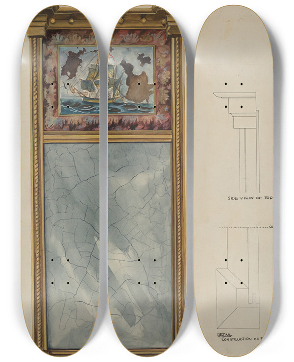 Triptych art skateboard deck of Roberta Elvis Mirror by Roberta Elvis