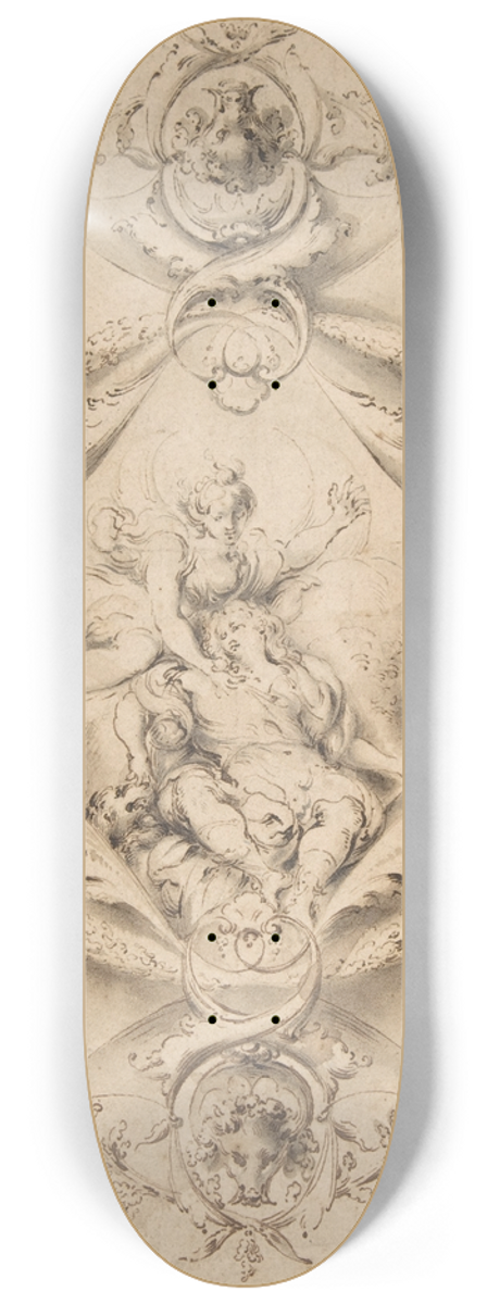 Jacob Denys - Ornamental Design with Diana and Endymion in a Central Cartouche 8.25 inch art skate deck