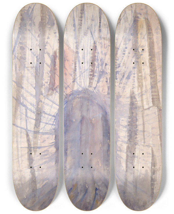 Triptych art skateboard deck of Abraham Walkowitz Brooklynbridge by Abraham Walkowitz (1878-1965)