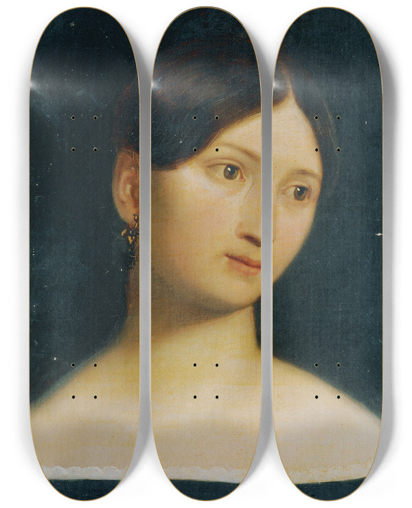 Triptych art skateboard deck of Carl Rahl Anna Ramelmayr Rammelmayer by Carl Rahl (1812-1865)