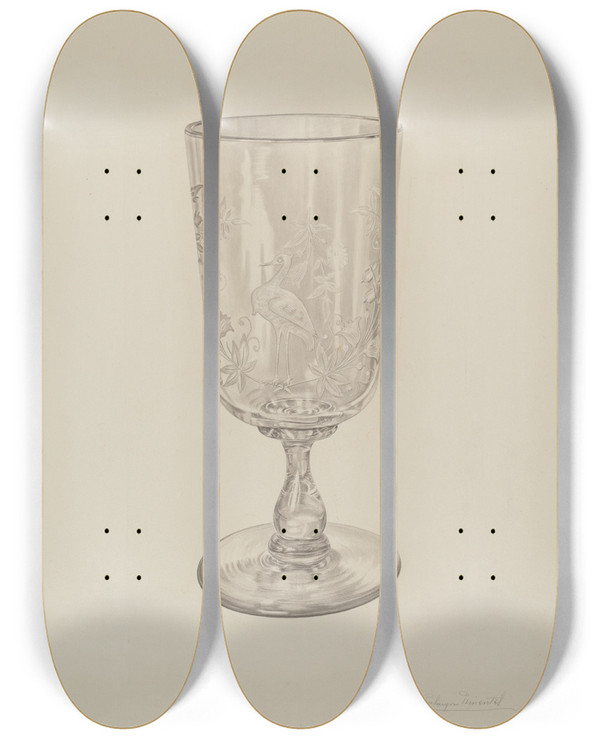 Triptych art skateboard deck of Palmyra Pimentel Celery Vase by Palmyra Pimentel