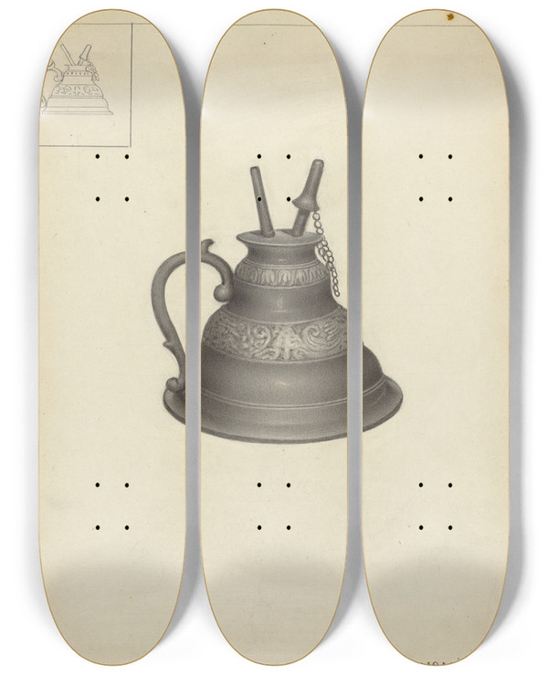 Triptych art skateboard deck of Arsen Maralian Lamp_3 by Arsen Maralian