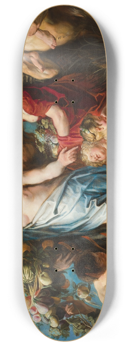 Jacob Jordaens - An Allegory of Fruitfulness 8.25 inch art skate deck