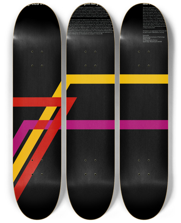 Triptych art skateboard deck of Nancy C Pokross Masters Degree In Interdisciplinary Science by Nancy C Pokross (20-)