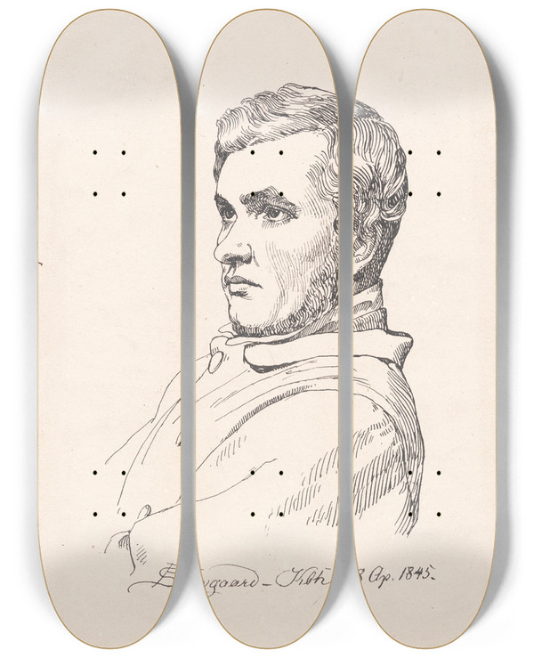 Triptych art skateboard deck of P C Skovgaard J Th Lundbye by P C Skovgaard (1817-1875)