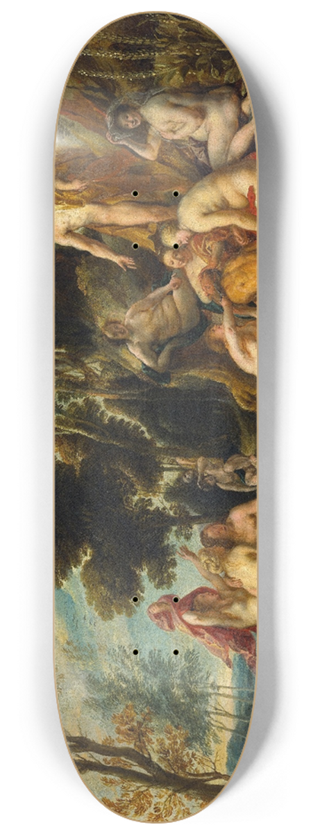 Jacob Jordaens - Nymphs Cutting Off Pans Beard 8.25 inch art skate deck