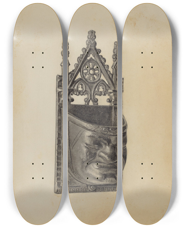Triptych art skateboard deck of Helen Hobart Match Safe_2 by Helen Hobart