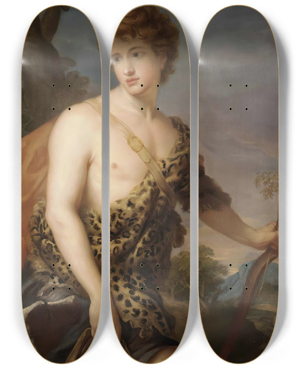 Triptych art skateboard deck of James Northcote Adonis by James Northcote (1746-1831)