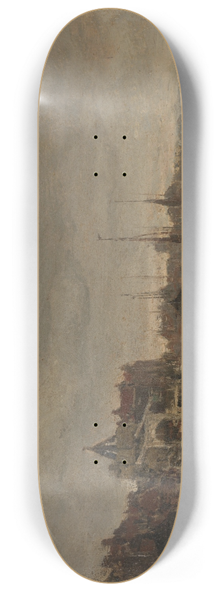 Jacob Maris - De Schreierstoren met de brug over de Gelderse Kade te Amsterdam 8.25 inch art skate deck