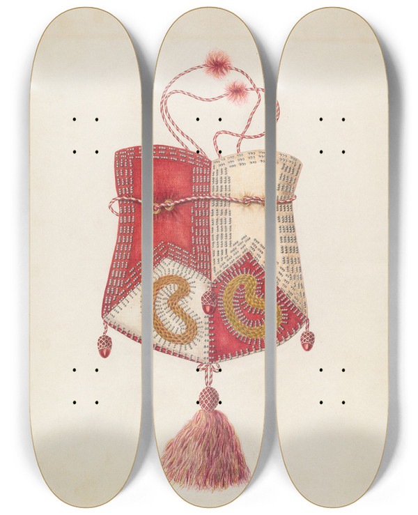 Triptych art skateboard deck of Cornelius Christoffels Bag_2 by Cornelius Christoffels (1879-1960)