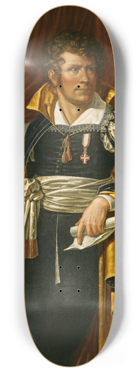 Jacob Munch - Portrait of the Sculptor Bertel Thorvaldsen 8.25 inch art skate deck