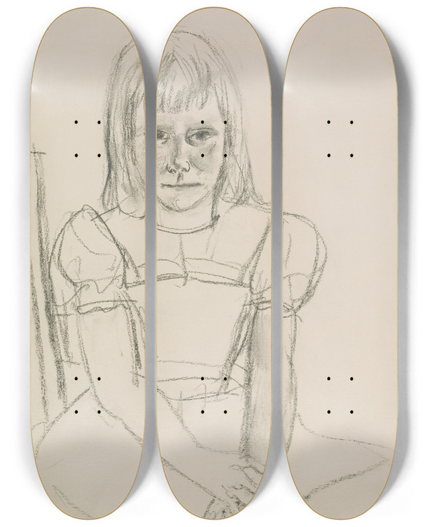 Triptych art skateboard deck of Max Beckmann Sarah Jane Hope by Max Beckmann (1884-1950)