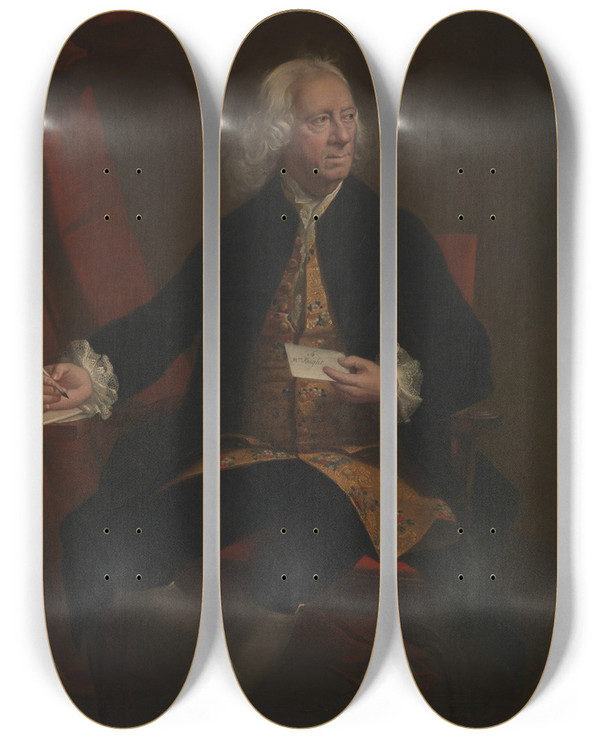 Triptych art skateboard deck of Mason Chamberlin Dan Cunningham by Mason Chamberlin (1727-1787)