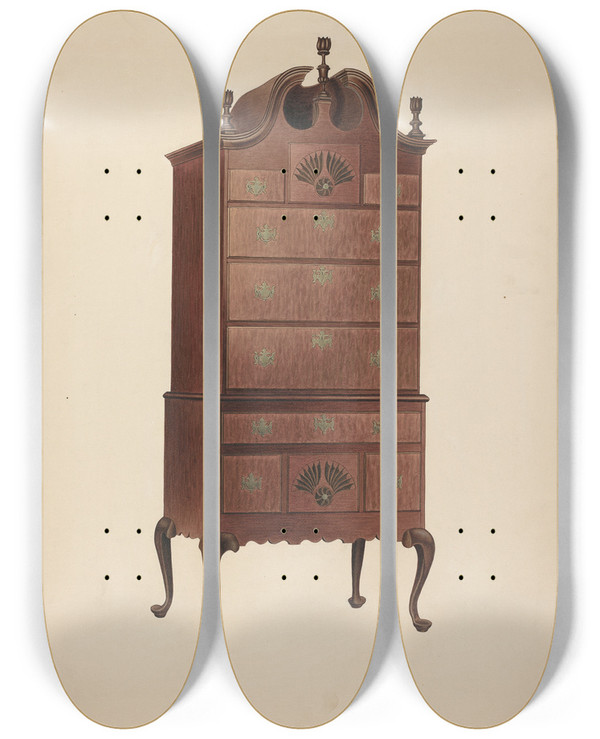 Triptych art skateboard deck of Frank Wenger Highboy by Frank Wenger (20-)