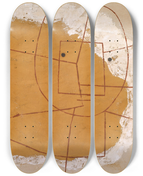 Triptych art skateboard deck of Paul Klee One Who Understands by Paul Klee (1879-1940)