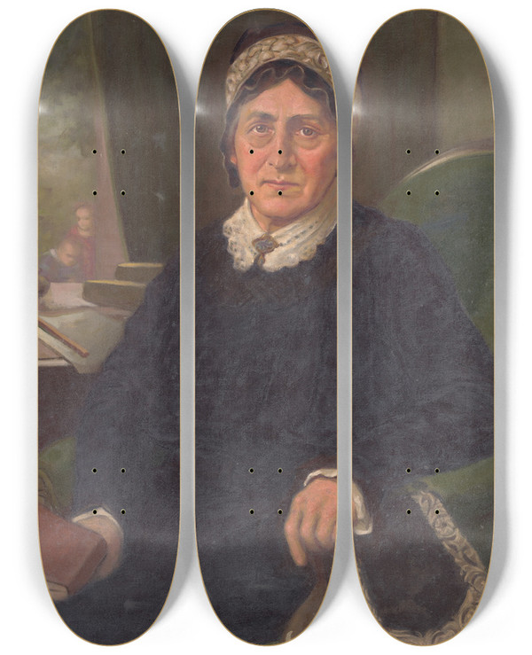 Triptych art skateboard deck of Milan Thomka Mitrovsk Portrait Of E M Oltsov by Milan Thomka Mitrovsky (1875-1943)