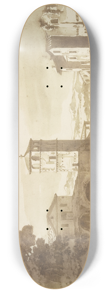 Jacob van der Ulft - Rmisches Kloster mit viereckigem Turm 8.25 inch art skate deck