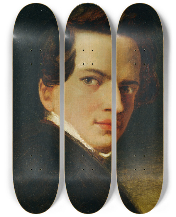 Triptych art skateboard deck of Joseph Hasslwander Friedrich Hasslwander by Joseph Hasslwander (1812-1878)