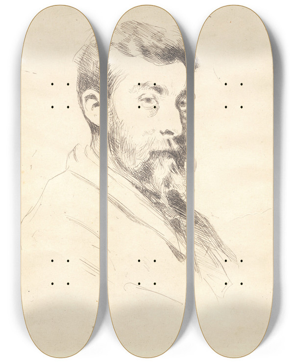 Triptych art skateboard deck of Peder Severin Kryer Ed Baillet by Peder Severin Kroyer (1851-1909)