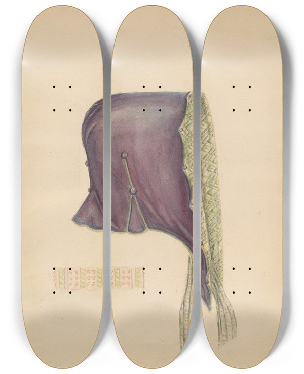 Triptych art skateboard deck of Fanchon Larzelere Bonnet_2 by Fanchon Larzelere