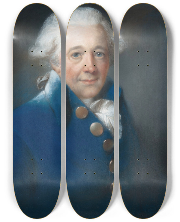 Triptych art skateboard deck of John Russell William Man Godschall 17201802 by John Russell (1745-1806)